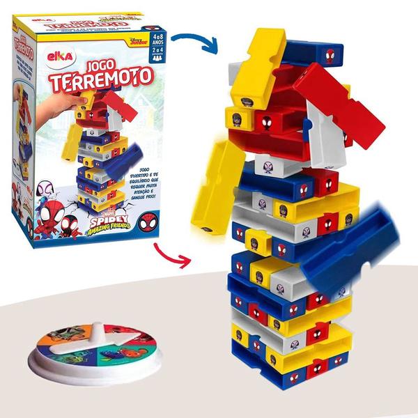 Imagem de Jogo de Equilibrio Terremoto Spidey Se Cair Perdeu Brinquedo Divertido e Didático Elka