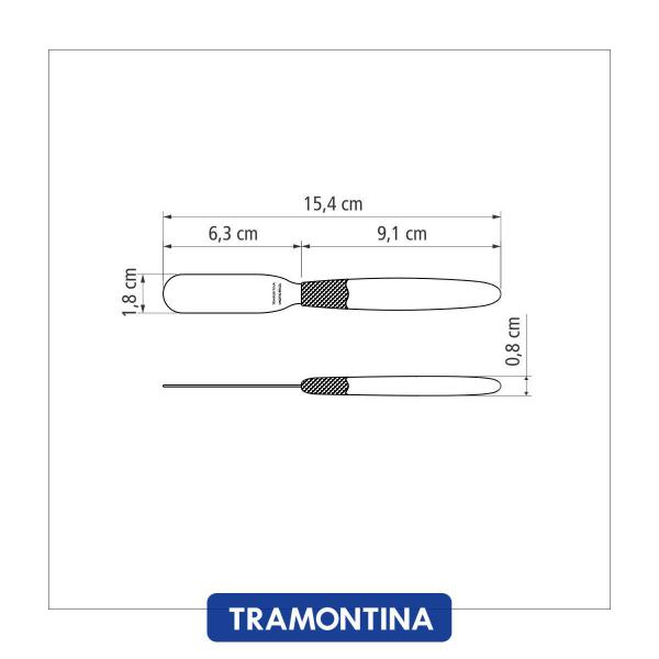 Imagem de Jogo de Espátulas Talheres Mesa Tramontina Aço Inox c/ 6 Pçs