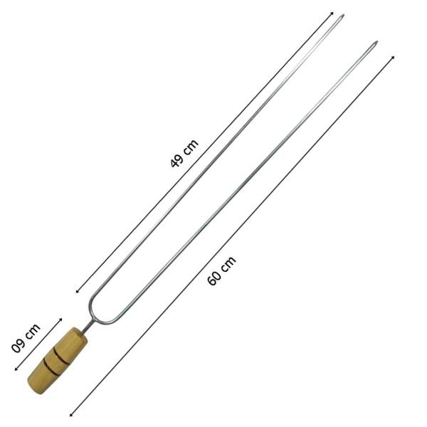 Imagem de Jogo De Espeto 5 Peças 60 Cm 1 Triplo 2 Duplos 2 Simples