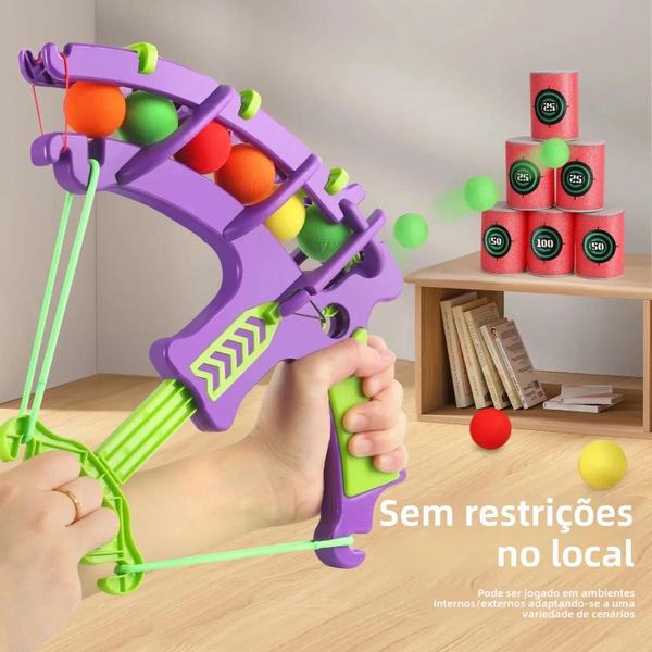 Imagem de Jogo de Estilingue Montessori para Crianças - Atividade de Esporte ao Ar Livre com Bola Dardo e Alvo