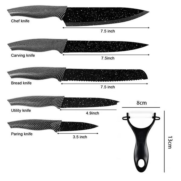 Imagem de Jogo De Faca 6 Peças Cozinha Inox Descascador