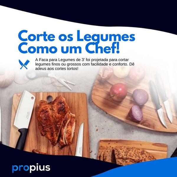 Imagem de Jogo De Facas 9 Peças Faqueiro Plenus Aço Inox Chef Churrasco Cortar Premium Santoku Kitchen Sobremesa Utensílios