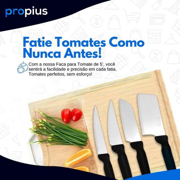 Imagem de Jogo De Facas 9 Peças Faqueiro Plenus Cozinha Chef Profissional Churrasco Cabo Carne Premium Santoku Masterchef