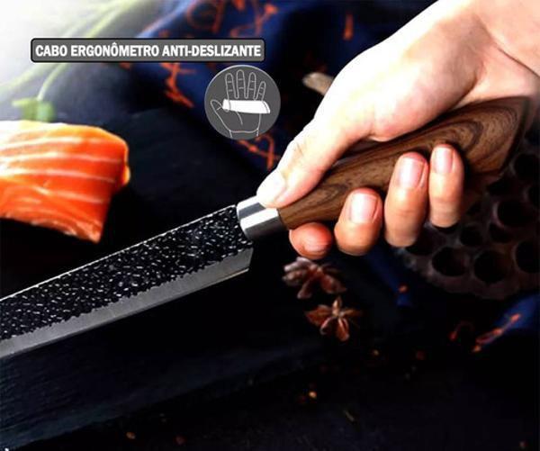 Imagem de Jogo De Facas Chef Profissional 8 Pçs Cozinha Churrasco Inox