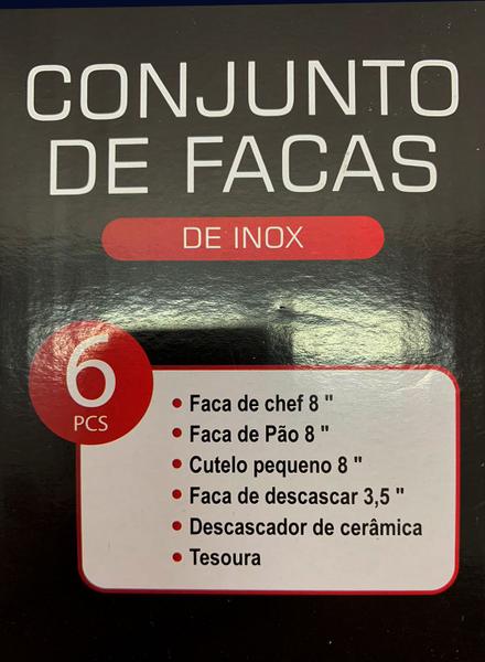 Imagem de Jogo de Facas em Aço Inox Coloridas - Kit com 6 peças