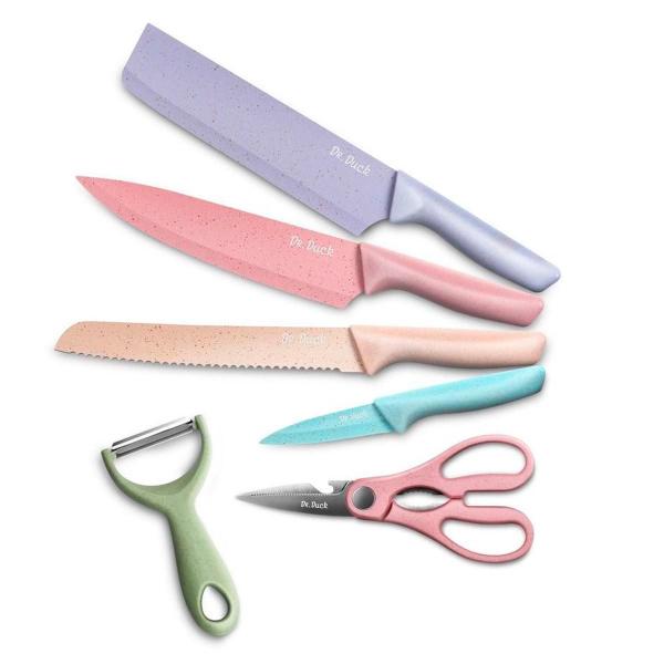 Jogo de Facas em Inox Chef Colorida com 6 Peças - RELET Imagem de Jogo de Facas em Inox Chef Colorida com 6 Peças