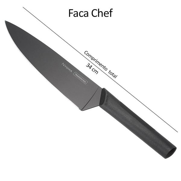 Jogo De Facas Inox 3 Peças Nygma Tramontina 30213 Imagem de Jogo De Facas Inox 3 Peças Nygma Tramontina 30213
