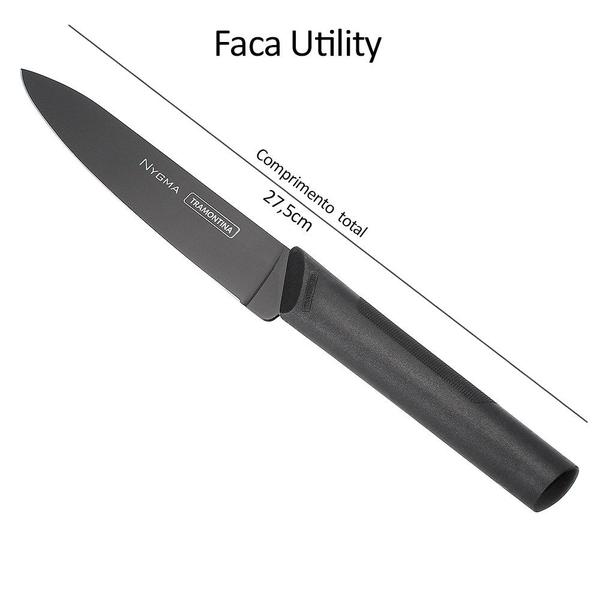 Jogo De Facas Inox 3 Peças Nygma Tramontina 30213 Imagem de Jogo De Facas Inox 3 Peças Nygma Tramontina 30213