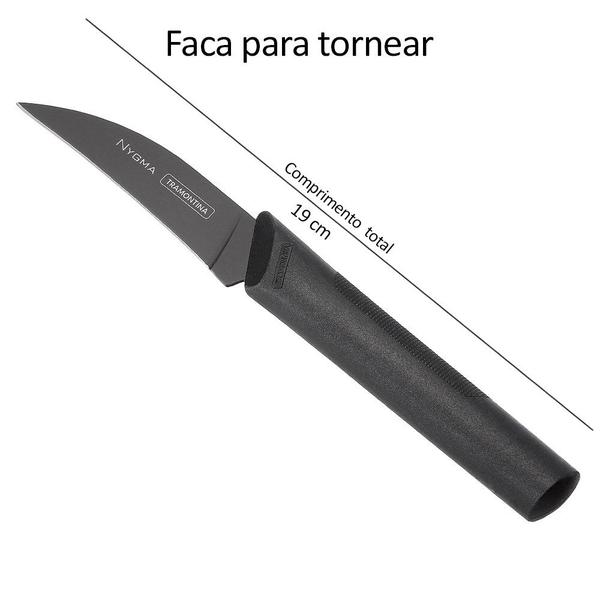 Jogo De Facas Inox 3 Peças Nygma Tramontina 30213 Imagem de Jogo De Facas Inox 3 Peças Nygma Tramontina 30213
