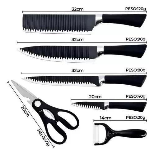 Jogo De Facas Para Churrasco Antiaderente Cor Preto: Cortes Precisos, Sabor Intenso - MR Imagem de Jogo De Facas Para Churrasco Antiaderente Cor Preto: Cortes Precisos, Sabor Intenso