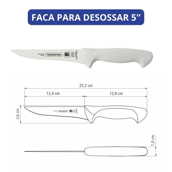 Jogo de Facas Premium Cabos de Polipropileno Branco com Chaira Kit 3 Peças Cozinha - Tramontina Imagem de Jogo de Facas Premium Cabos de Polipropileno Branco com Chaira Kit 3 Peças Cozinha - Tramontina