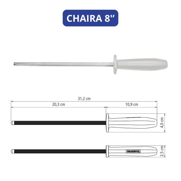 Jogo de Facas Premium Cabos de Polipropileno Branco com Chaira Kit 3 Peças Cozinha - Tramontina Imagem de Jogo de Facas Premium Cabos de Polipropileno Branco com Chaira Kit 3 Peças Cozinha - Tramontina