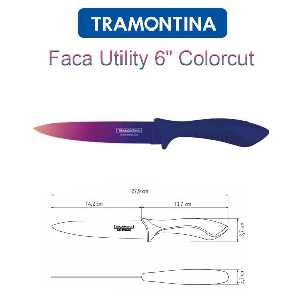 Imagem de Jogo de Facas Tramontina Colorcut Inox e Cabos pintados 6 Peças