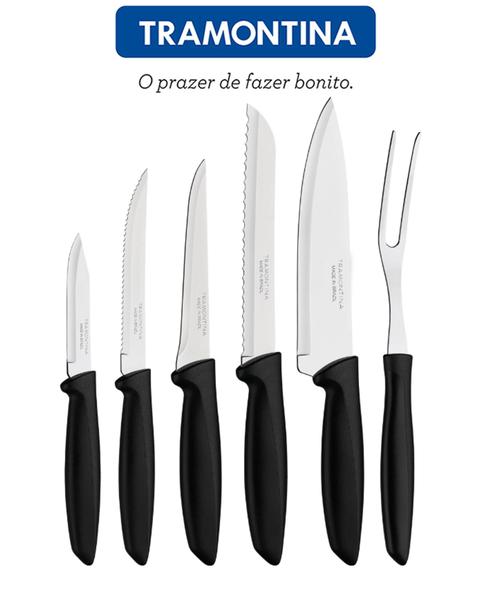 Jogo de Facas Tramontina Plenus Profissional Chef Cozinha 6 Peças Imagem de Jogo de Facas Tramontina Plenus Profissional Chef Cozinha 6 Peças