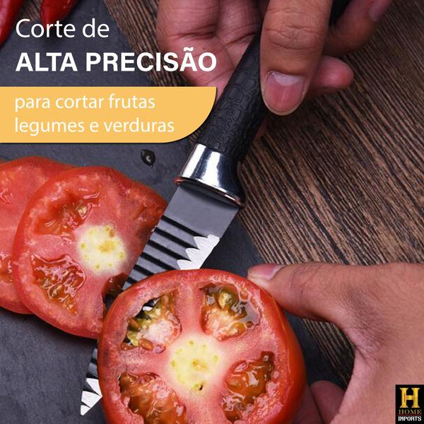 Imagem de Jogo De Facas Ultra Afiado Kit 6 Peças Para Chef Cozinha Aço Inox Gourmet