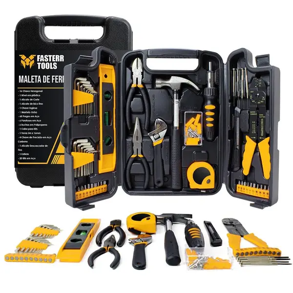 Jogo De Ferramentas 129 Peças Completo Chaves Alicates Maleta FST129 - FASTERR Jogo De Ferramentas 129 Peças Completo Chaves Alicates Maleta FST129 - FASTERR