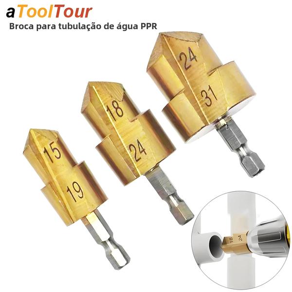 Imagem de Jogo de Ferramentas para Tubos PPR e PVC - Broca, Soquete, Expansor e Conector