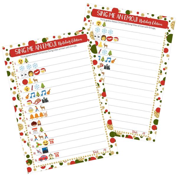 Jogo de festa de Natal DISTINCTIVS Sing Me an Emoji para 25 jogadores Imagem de Jogo de festa de Natal DISTINCTIVS Sing Me an Emoji para 25 jogadores