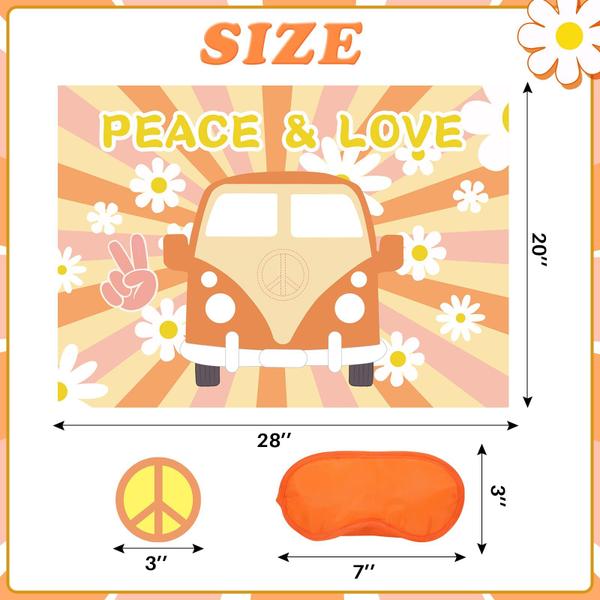 Imagem de Jogo de festa JOARHONAL Pin the Peace Sign on the Hippie Van