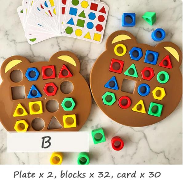 Imagem de Jogo de forma geométrica 3D Puzzle Baby Montessori Aprendizagem Educacional Interativo