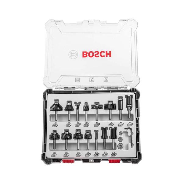 Imagem de Jogo de fresas misto Bosch Standard encaixe de 1/4" 15 peças