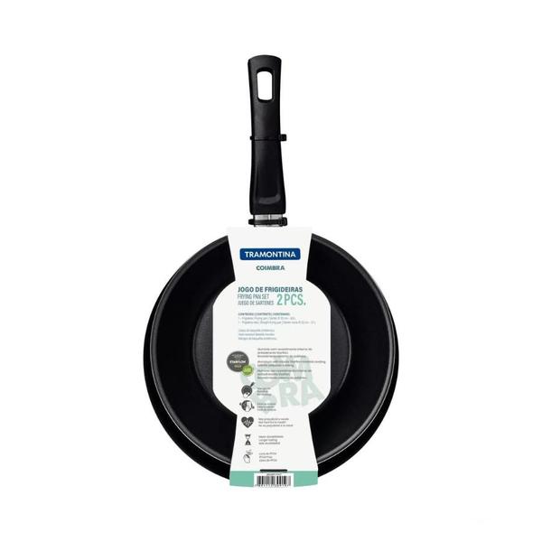 Jogo De Frigideiras 2 Peças Em Aluminio Antiaderente Com Revestimento Interno Não Gruda - K80 Imagem de Jogo De Frigideiras 2 Peças Em Aluminio Antiaderente Com Revestimento Interno Não Gruda