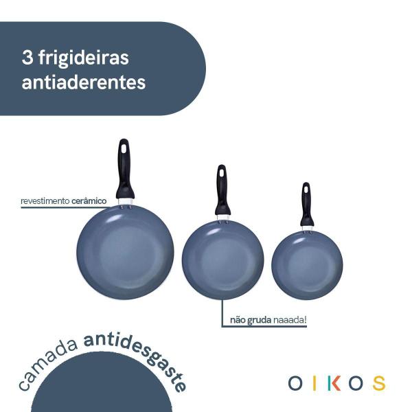 Jogo De Frigideiras 3 Pçs Antiaderentes De Cerâmica E Alumín - Oikos Imagem de Jogo De Frigideiras 3 Pçs Antiaderentes De Cerâmica E Alumín