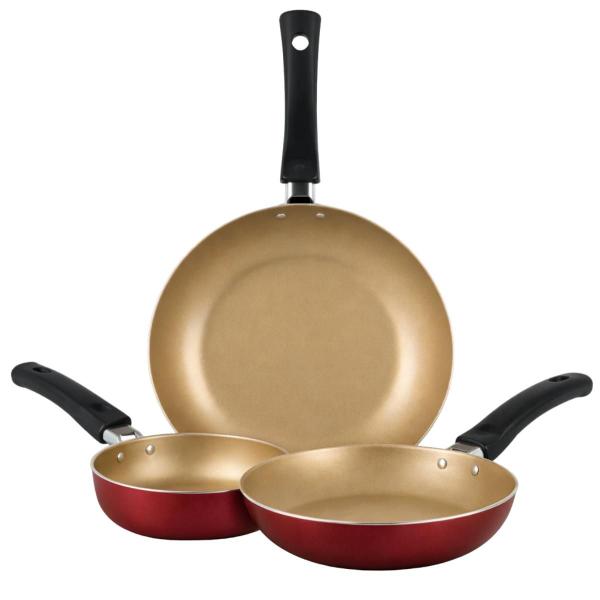 Jogo De Frigideiras Francesas 3 Peças 14 18 24cm Cereja Nacional - Alumínio Nacional