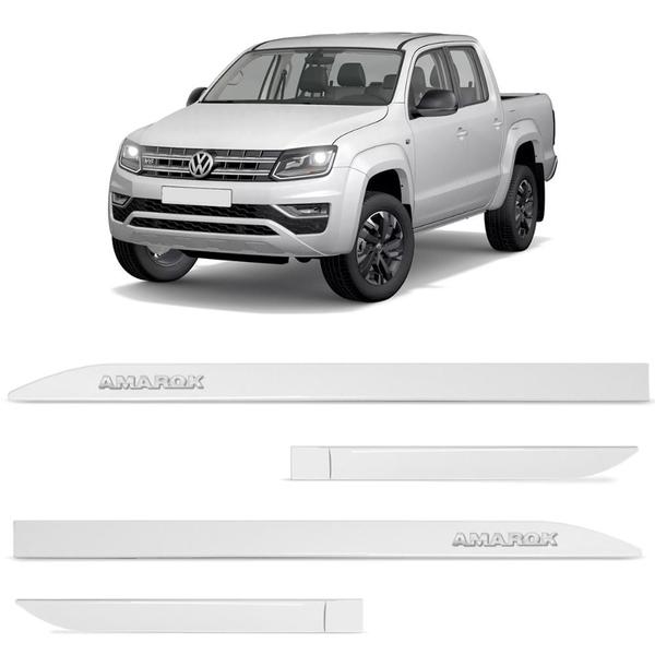 Imagem de Jogo de Friso Lateral Amarok CD 2010 a 2023 Branco Cristal Alto Relevo