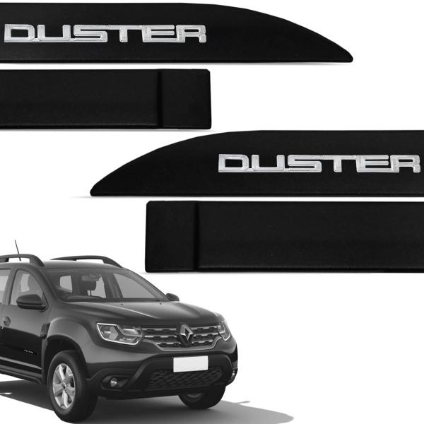 Imagem de Jogo de Friso Lateral Duster 2012 a 2024 Preto Nacre Alto Relevo