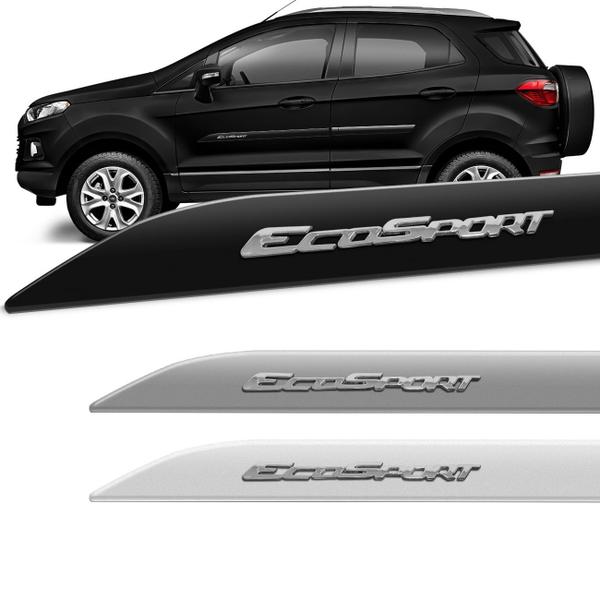 Imagem de Jogo de Friso Lateral Ecosport 2013 a 2023 Cor Original Facão Alto Relevo Cromado