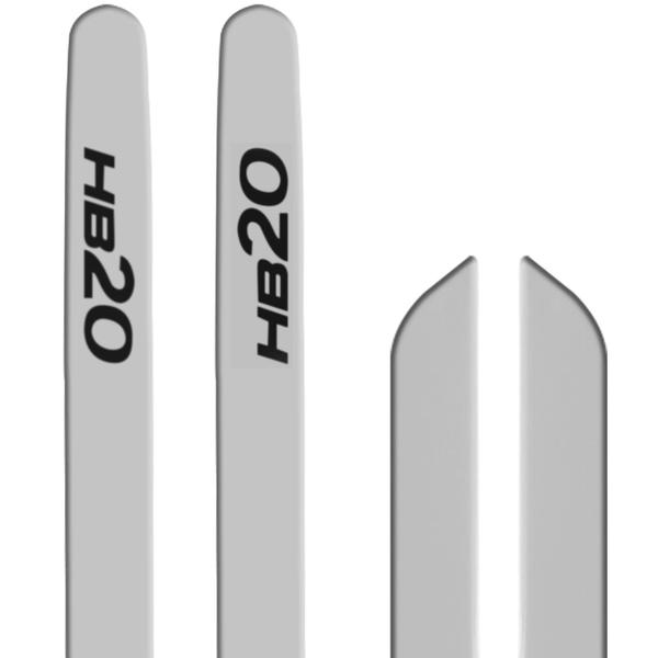 Imagem de Jogo de Friso Lateral HB20S 2012 a 2020 Branco Polar Prata Metal Slim Tipo Borrachão