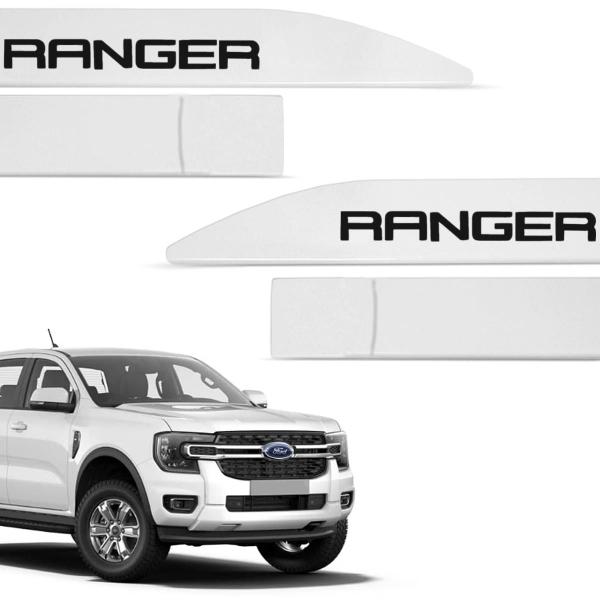 Imagem de Jogo de Friso Lateral Ranger 2013 a 2024 Branco Artico