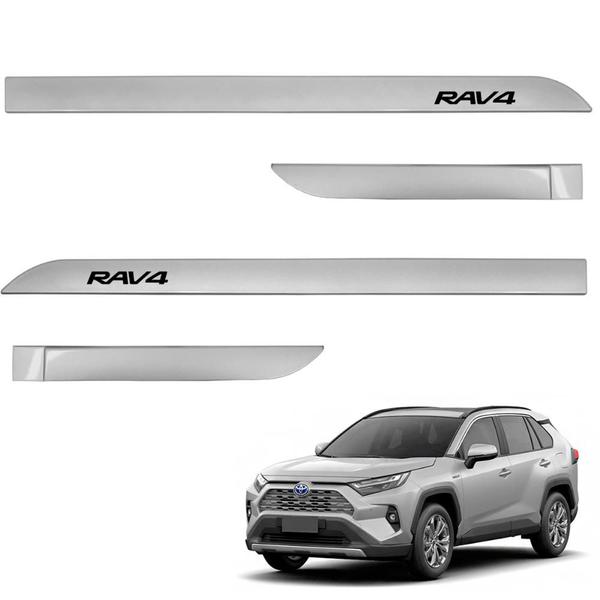 Imagem de Jogo de Friso Lateral Rav4 2017 A 2023 Prata Nevoa