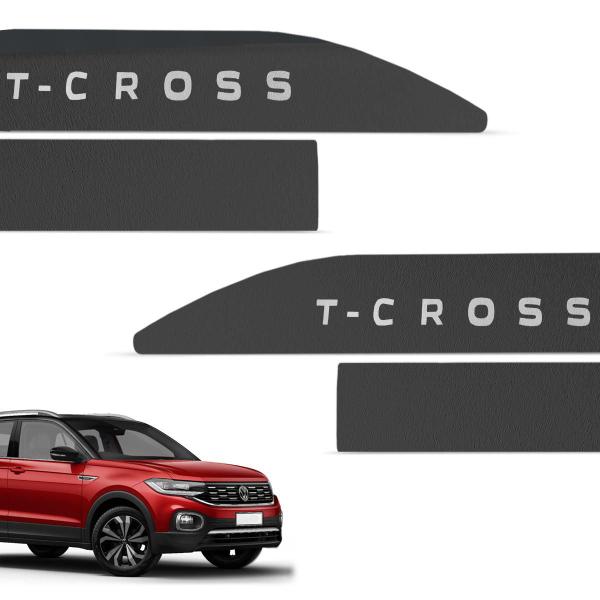 Imagem de Jogo de Friso Lateral T-Cross 2018 a 2024 Preto Texturizado