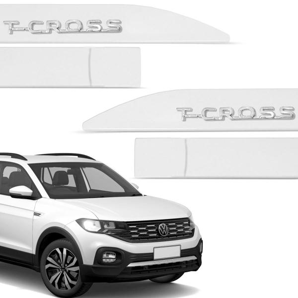 Imagem de Jogo de Friso Lateral T-Cross 2020 a 2024 Branco Puro Alto Relevo