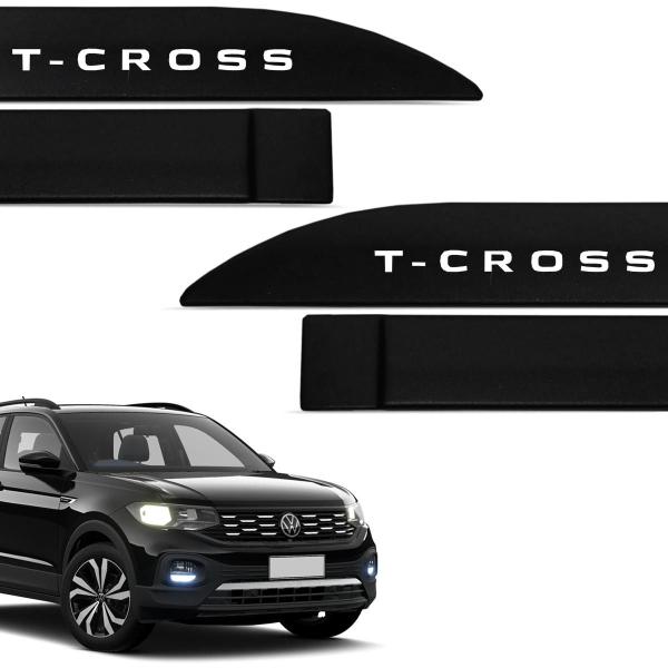 Imagem de Jogo de Friso Lateral T-Cross 2020 A 2024 Preto Ninja