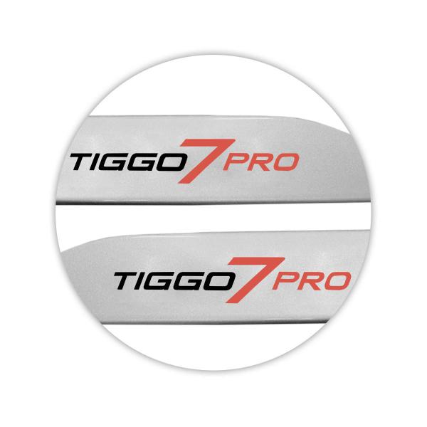 Imagem de Jogo de Friso Lateral Tiggo 7 Pro 2021 a 2024 Prata Metalico