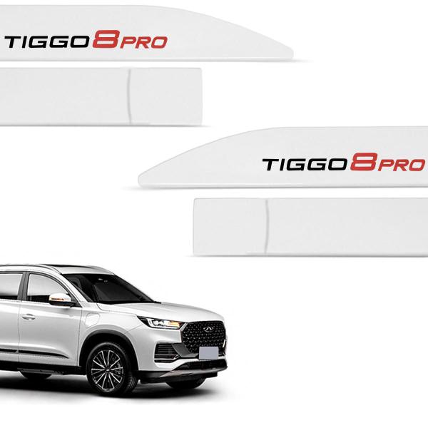 Imagem de Jogo de Friso Lateral Tiggo 8 Pro 2022 a 2024 Branco Perolizado