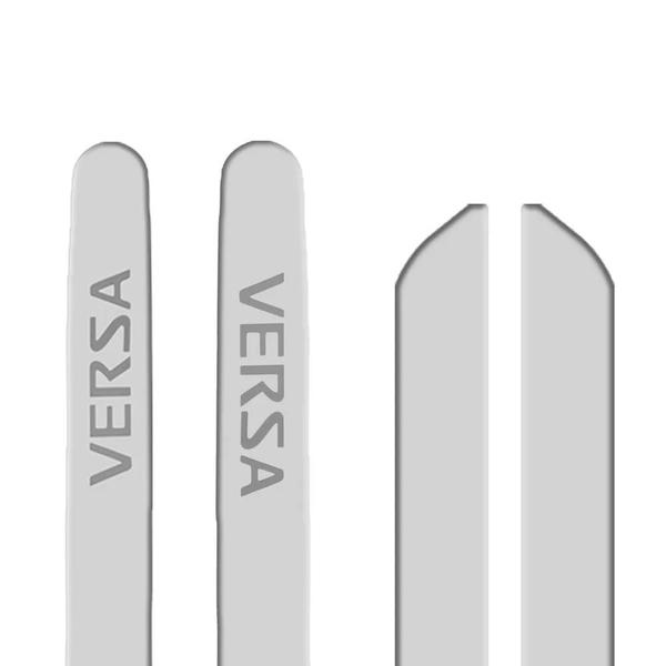 Imagem de Jogo de Friso Lateral Versa PCD 2011 a 2020 com Grafia Dupla Face Tipo Borrachão