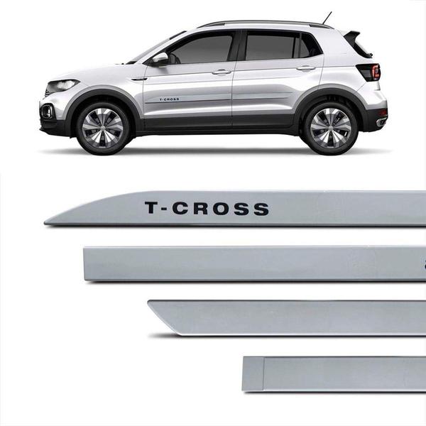 Imagem de Jogo De Frisos Lateral Porta Volkswagen T-cross Prata Sargas - Inbraca