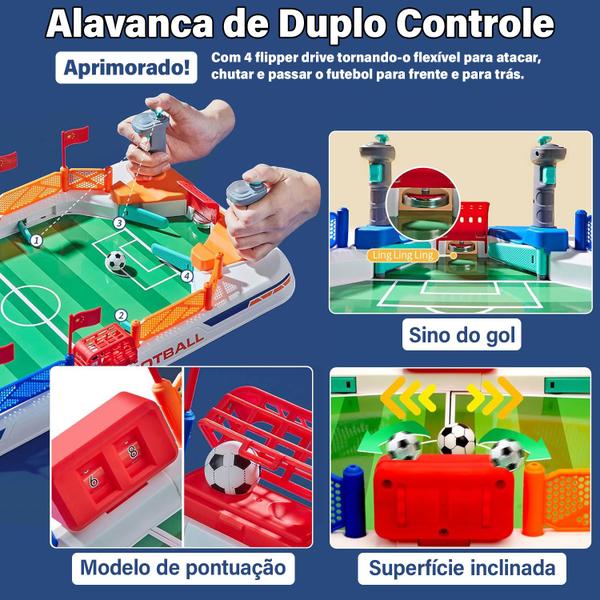 Imagem de Jogo de Futebol de Mesa Brinquedo Infantil Adulto Soccer Pinball Pebolim Fliperama 