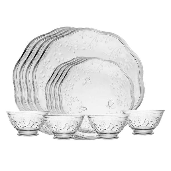Jogo de Jantar 12 peças New Butterfly Cristal Ecológico Lyor Jogo de Jantar 12 peças New Butterfly Cristal Ecológico Lyor
