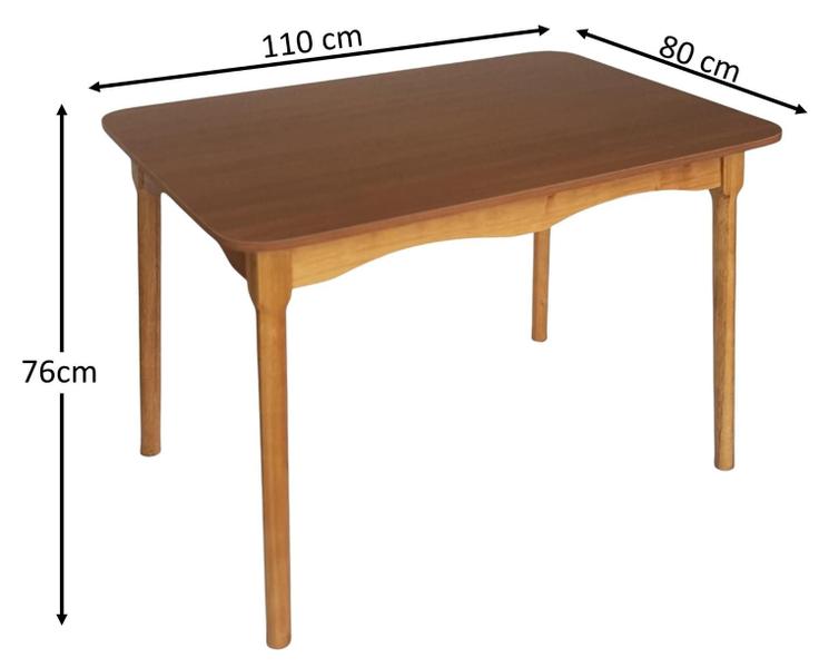 Imagem de Jogo de Jantar Colonial Brisa Mesa 110X80 cm + 04 Cadeiras Mel Rustico - Madeira