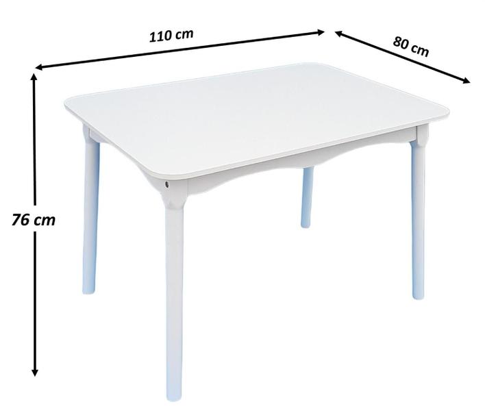 Imagem de Jogo de Jantar Colonial Brisa Mesa 110X80 cm Branca + 04 Cadeiras Mel Rustico