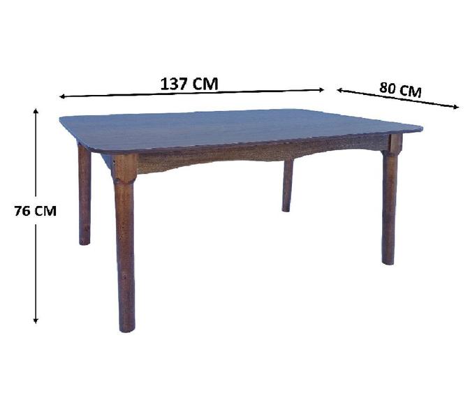 Imagem de Jogo de Jantar Colonial Brisa Mesa 137X80 cm + 06 Cadeiras Imbuia Rustico