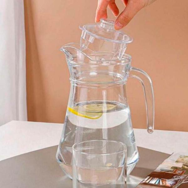 Imagem de Jogo De Jarra 1,6l Com 6 Copos Light Vidro Suco Água 300ml