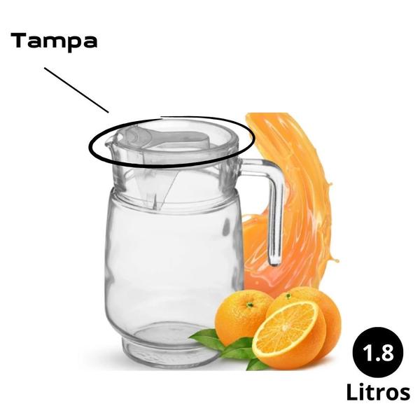 Jogo De Jarra Com Tampa E 6 Copos De Vidro Suco Água - ORIGINAL Imagem de Jogo De Jarra Com Tampa E 6 Copos De Vidro Suco Água