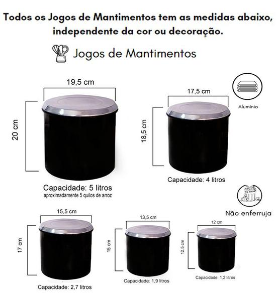 Imagem de Jogo De Lata para Mantimentos e Kit Pia com Lixeira e Porta Detergente em Alumínio Colorido Polido Com POA (8 Peças)