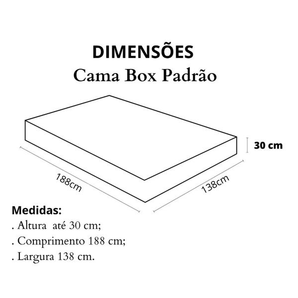 Imagem de Jogo de Lençol Box Casal Padrão 3 Peças Malha 100 Algodão 